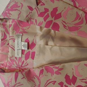 Petite Sophisticate 53% Silk Floral Professional Blazer, 8